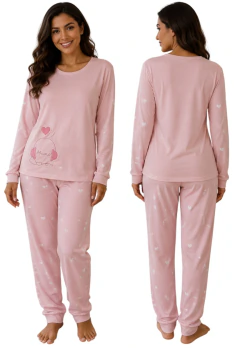 Imagem do Pijama Feminino Aveludado Manga Longa Super Confortável