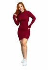 Vestido Feminino Com Manga Longa Sem Bojo e Modelo Curto