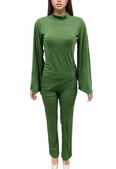 Conjunto Feminino Sem Bojo Manga Fler e Calça Comprida