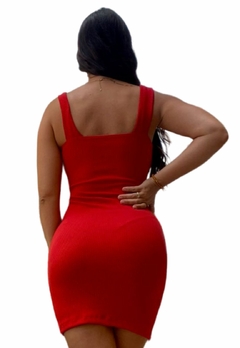 Vestido Feminino Com Bojo Modelo Regatinha Curto Corte na Coxa Lateral - loja online