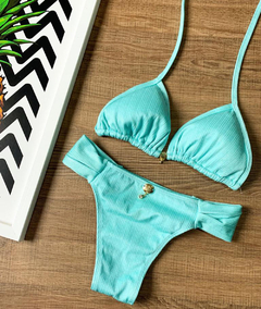 Biquíni Feminino Texturizado Cortininha Com Bojo Com Calcinha Bombom - comprar online