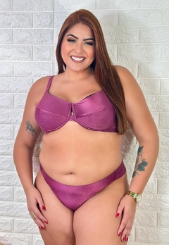 Biquíni Canelado Plus Size Aro Sem Bojo Calcinha Fio Duplo - Multmix