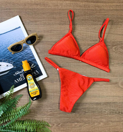 Biquíni Feminino Aviador Canelado Com Bojo Calcinha de Tira Lateral - comprar online