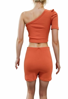Conjunto Feminino Mula Manca uma Manga Sem Bojo Short Saia - loja online