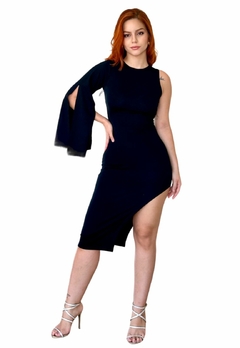 Vestido Feminino Sem Bojo uma Manga Longa Fler Com as Costas Nua