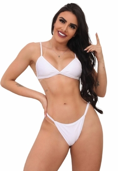 Biquíni Feminino Aviador Canelado Com Bojo Calcinha de Tira Lateral - comprar online