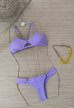 Biquini Top Lurex Com Decote Vazado Calcinha Empinar Bumbum - Multmix
