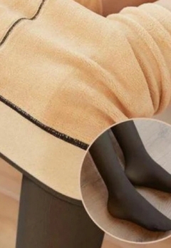 Meia Calça Térmica Forrada Peluciada Translúcida De Lã Quente Feminina Para Inverno - comprar online