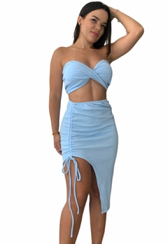 Conjunto Feminino Top Tomara que Caia Com Saia - Multmix
