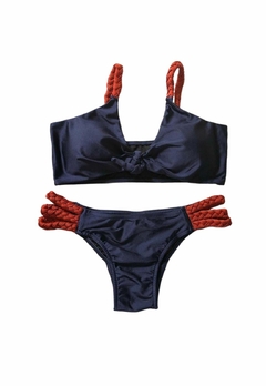 Biquíni Feminino Top Amarração Frontal e Calcinha Laterais Trançadas - Multmix