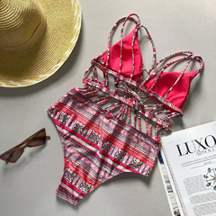 Maiô Feminino de Tiras Super Fashion, Com Bojo Estampado - Multmix