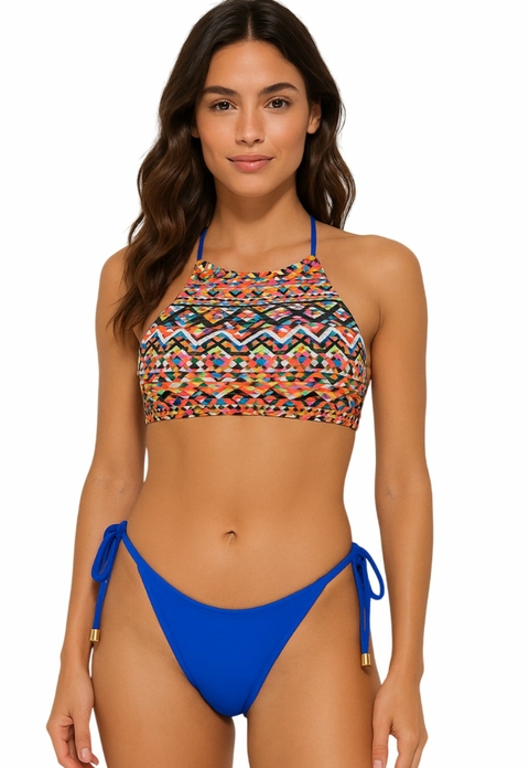 Biquíni Feminino Cropped Com Calcinha Levanta Bumbum, e Amarra lateral