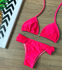 Biquíni Feminino Cortininha Liso Com Bojo, Calcinha BomBom - Multmix