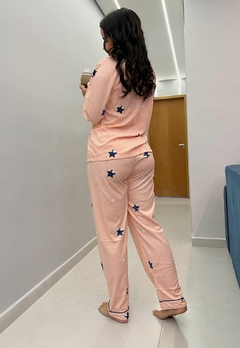 Pijama Feminino Aveludado Calça e Manga Comprida Quentinho - Multmix