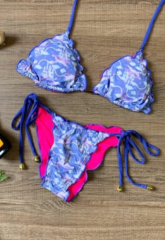 Biquíni Feminino Cortininha com Calcinha Empina Bumbum e Amarra Lateral - Multmix