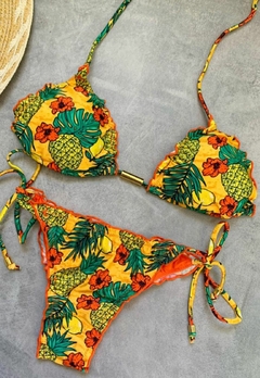 Biquíni Feminino Cortininha Calcinha Amarra lateral e Empina Bumbum - loja online