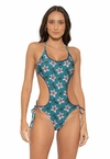 Maiô Feminino Engana Mamãe Cropped com Bojo Estampado e Calcinha com Amara Lateral