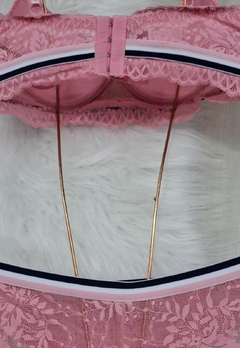 Conjunto Lingerie Feminina Sutiã com Bojo e Calcinha Rendada