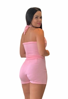 Conjunto Feminino Cropped com Amarra no Pescoço com Short - comprar online