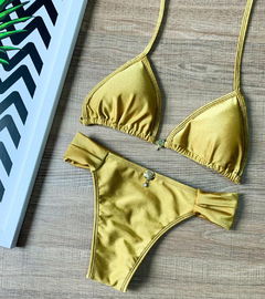 Biquíni Feminino Cortininha Liso Com Bojo, Calcinha BomBom