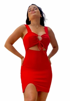 Vestido Feminino Com Bojo Modelo Regatinha Curto Corte na Coxa Lateral - Multmix