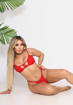 Biquini Top Texturizado Com Decote Com Calcinha Reguladora Fio Duplo na internet