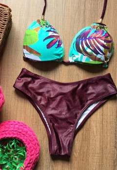 Biquíni Meia Taça Estampado Calcinha Asa Delta Empina Bumbum - loja online