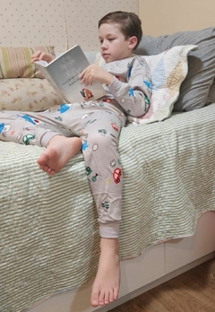 Pijama Moletinho Infantil Juvenil Forrado Calça e Blusa