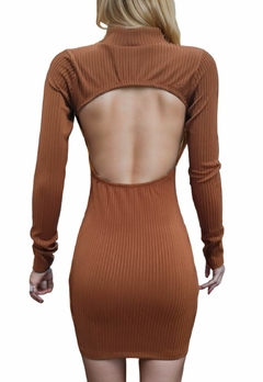 Vestido Feminino canelado Sem Bojo Costa Aberta na internet