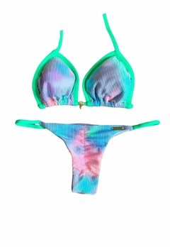 Biquíni Cortininha Tie Dye Calcinha Tira Empina Bumbum - loja online