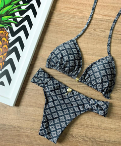 Biquíni Feminino Cortininha Estampado Com Bojo Calcinha Bombom - comprar online