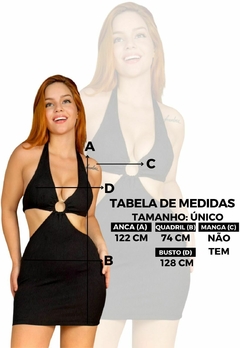 Vestido Feminino Argola no Decote Vazado e Bojo Modelo Curto - loja online