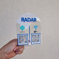Placa 2 QR Codes Acrilico com Logo e Impressão UV - comprar online
