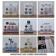 Placa 3 QR Code PIX Acrílico Espelhado Logo Pix Insta Wifi - loja online