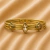 PULSEIRA PEDRA NAVETE COM FLORES * OURO NOBRE