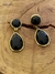 Brinco pedra natural obsidiana negra