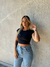 Cropped costas nua Mavie Preto - comprar online