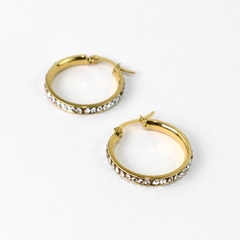 Argollas doradas con strass