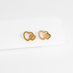 Aros dorados corazones