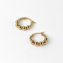 Argollas doradas bolitas sin fin - comprar online