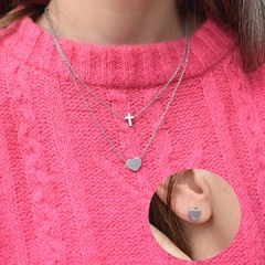 Conjunto Acero Regina (Collar + Aros)