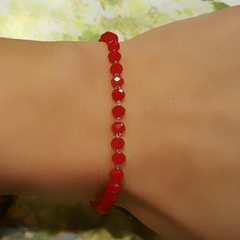 Pulsera cristal de roca roja