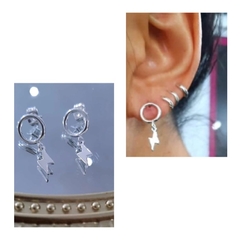 Aros con dije rayo