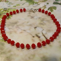 Pulsera cristal de roca roja - comprar online