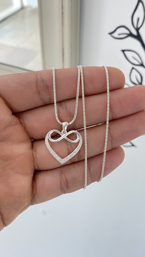 CADENA PLATA 925 | CORAZON CON INFINITO - comprar online