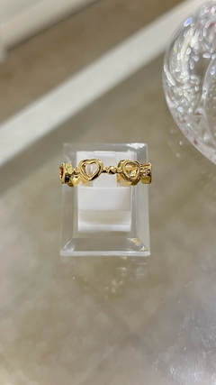 ACERO DORADO | ANILLO SIN FIN CORAZON en internet