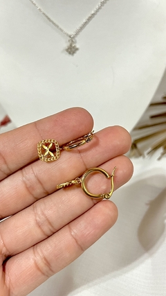 ACERO DORADO | AROS MARIPOSA LISO - comprar online