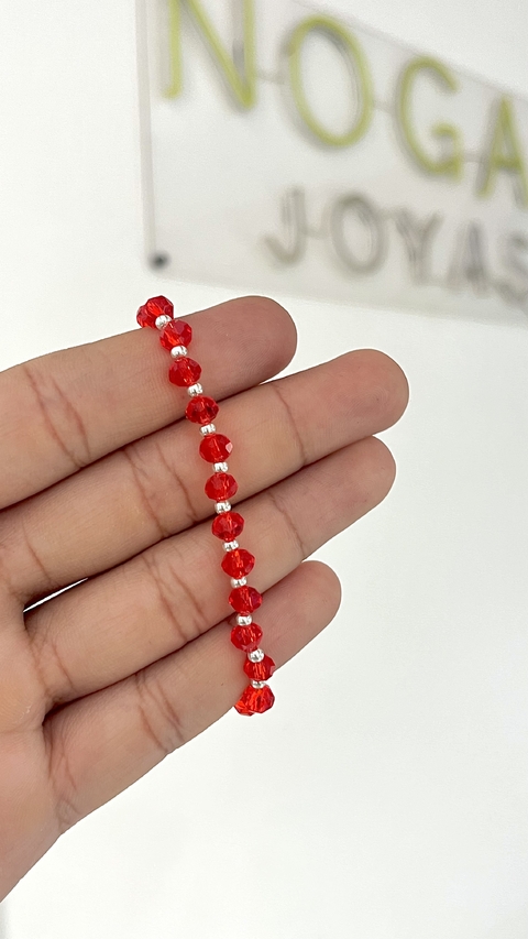 PULSERA PLATA 925 | CRISTAL DONA ROJO - comprar online