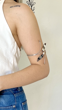 ACERO BLANCO | BRAZALETE HOJAS