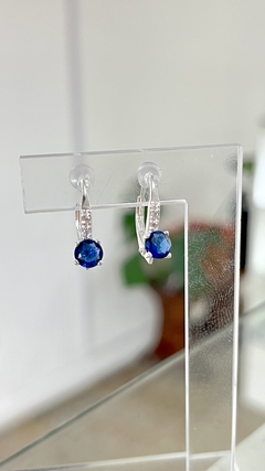 AROS PLATA 925 | HUGGIES VERONA AZUL en internet